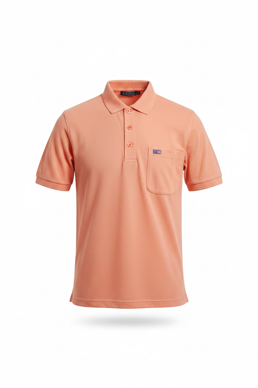 Peach Polo Front