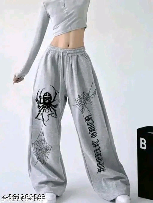 "Moonlit Order" Spider Web Gothic Oversized Baggy Jogger