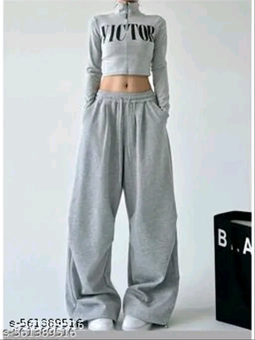 Ultra-Baggy Wide-Leg Heather Grey Jogger