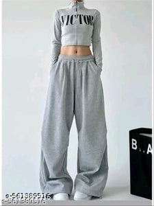 Ultra-Baggy Wide-Leg Heather Grey Jogger