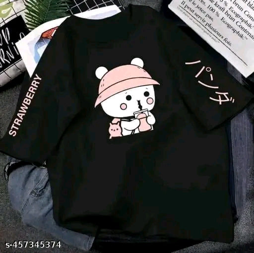 Korean Kawaii Oversized Graphic T-Shirt (Strawberry Bear)