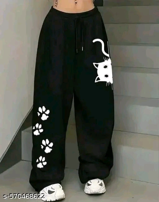 Peeking Kitty Paw Print Oversized Jogger