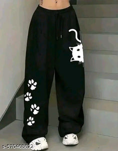 Peeking Kitty Paw Print Oversized Jogger