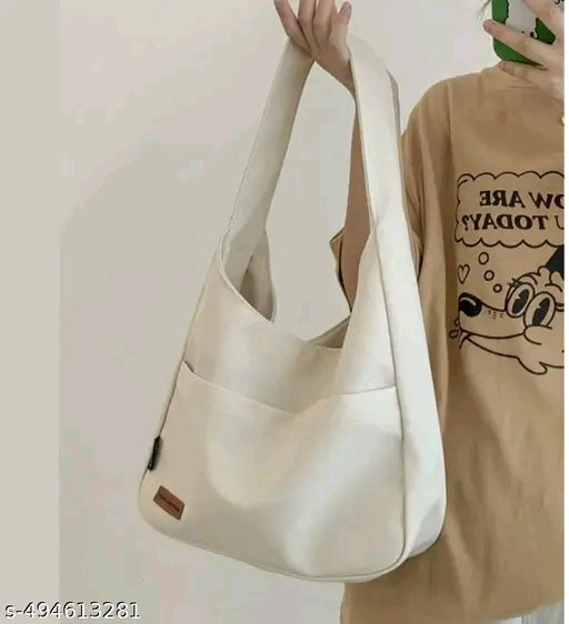 Oversized Canvas Magnetic Snap Slouch Shoulder Hobo Bag