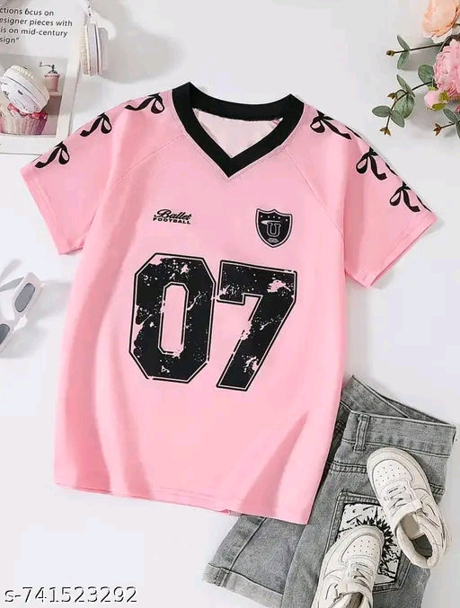 "Ballet Football 07" T-Shirt – Pink & Black