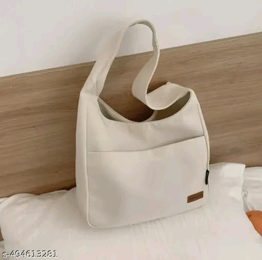 Oversized Canvas Magnetic Snap Slouch Shoulder Hobo Bag