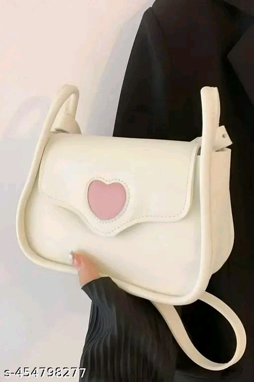 Pink Heart Clasp Scallop Flap Mini Saddle Crossbody Bag