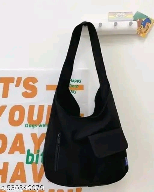 Oversized Canvas Cargo Pocket Slouch Hobo Shoulder Bag