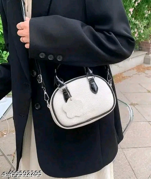 Teddy Bouclé Cloud Patch Mini Boston Bag with Chain Strap