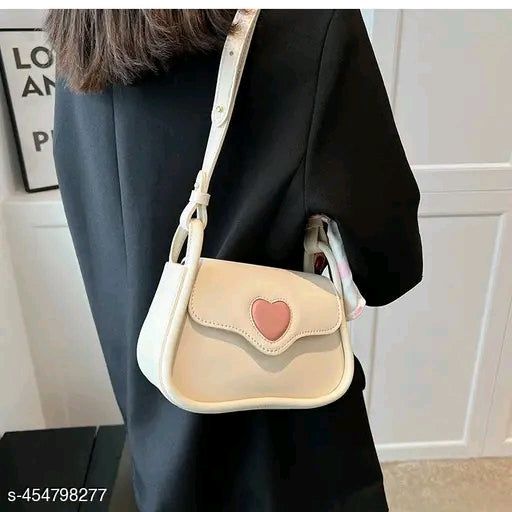 Pink Heart Clasp Scallop Flap Mini Saddle Crossbody Bag