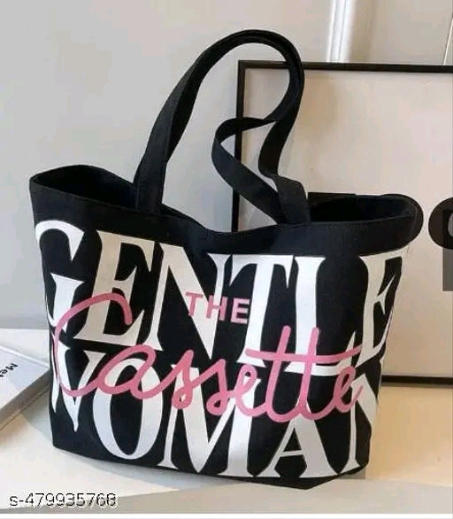 "The Gentle Woman" Oversized Typography Canvas Tote Bag