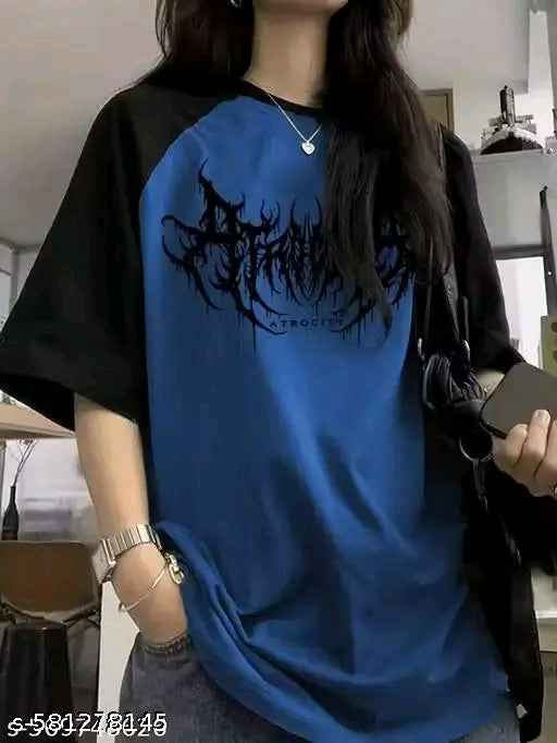 "Atrocity" Death Metal Contrast Sleeve T-Shirt Blue Edition