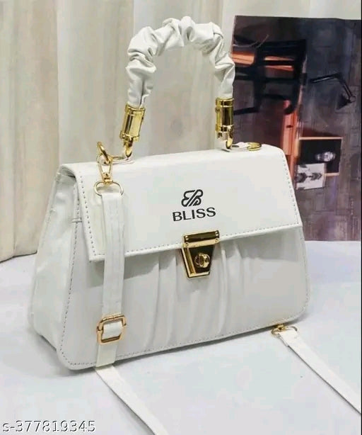 BLISS Ruched Handle Gold-Clasp Structured Mini Handbag