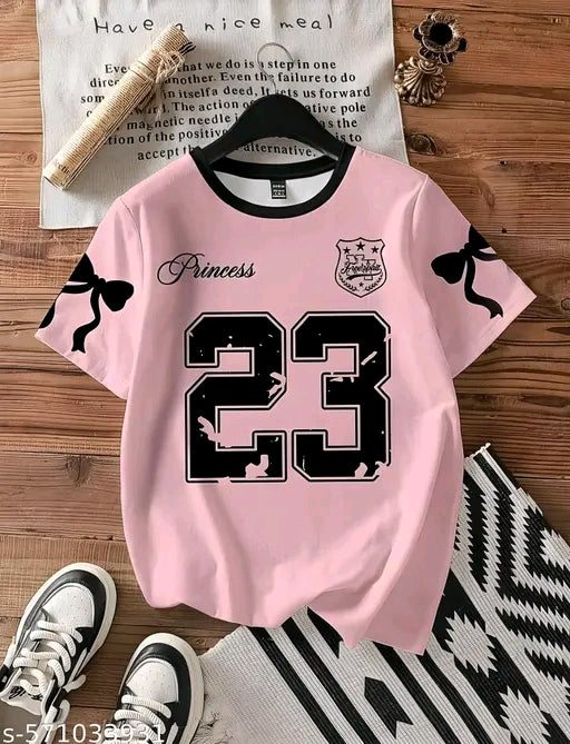 "Princess 23" Bow Ringer Oversized T-Shirt