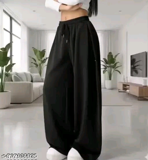 Zip Pocket Drawstring Ultra-Wide-Leg Satin Flow Jogger