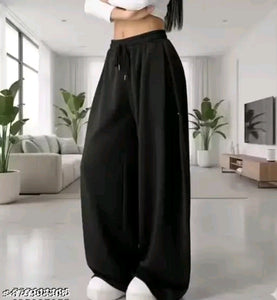 Zip Pocket Drawstring Ultra-Wide-Leg Satin Flow Jogger