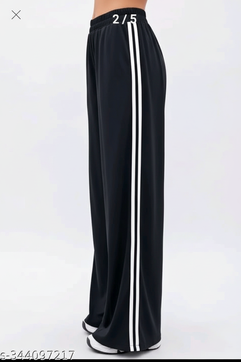 Side View - Black Track Pants